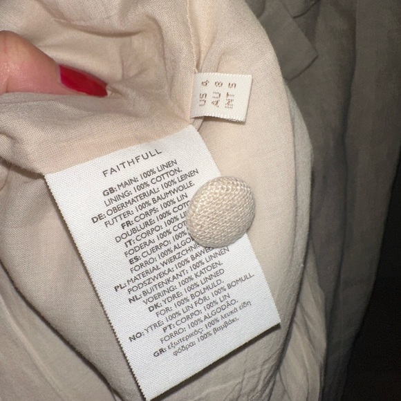 FAITHFULL Jane linen mini dress size US 4 - Picture 8 of 8